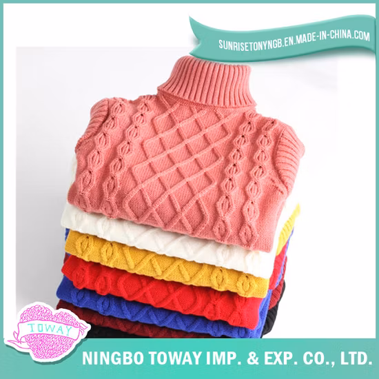 Maglione da donna girocollo in filato di cashmere 100% lavorato a mano di lana multipla