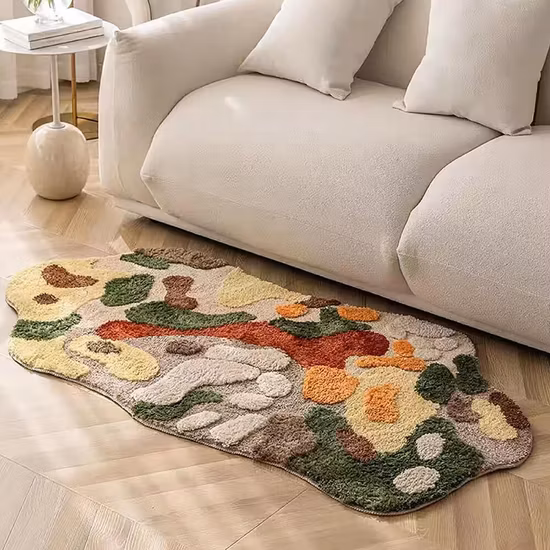 Tappeto moderno in pelliccia di pecora per camera da letto in cashmere shaggy moderno per la casa