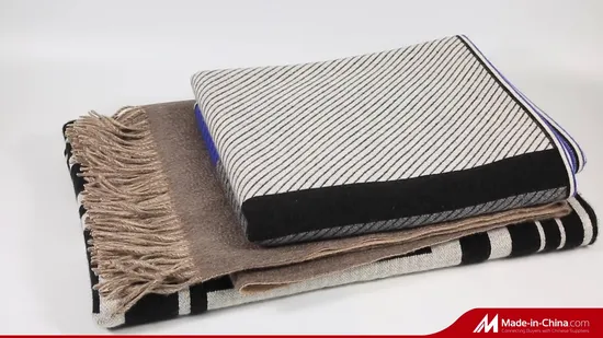 Coperta calda dal design jacquard alla moda da donna al 100% cashmere